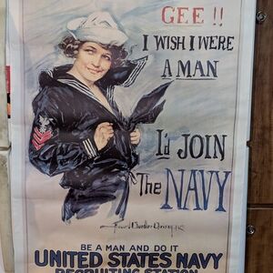 Vintage Navy Recruitment Poster WWI 1917